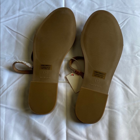 Steve Madden Tan Sandals with Sparkling Straps - Picture 2 of 5